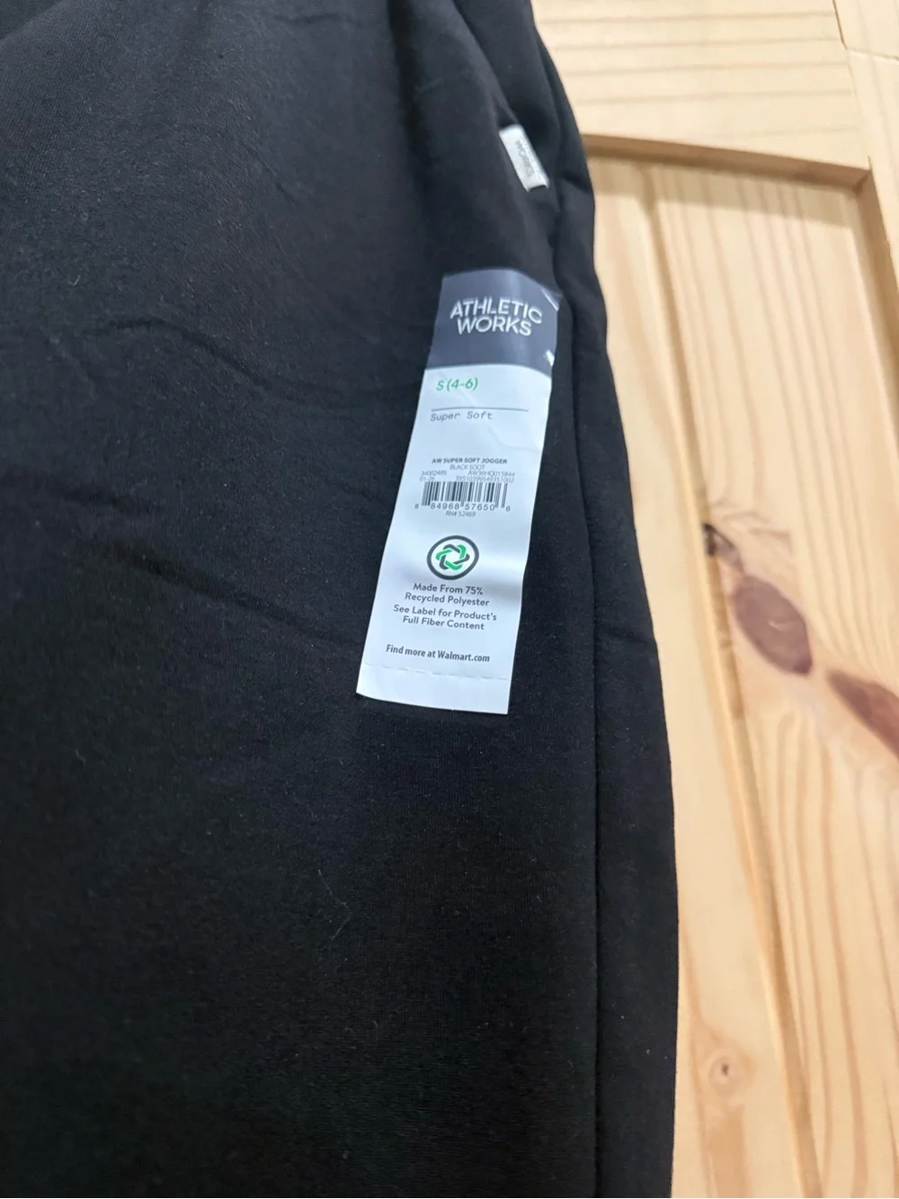 Women's NWT Black Jogger Pants with Elastic Waist, Size Small